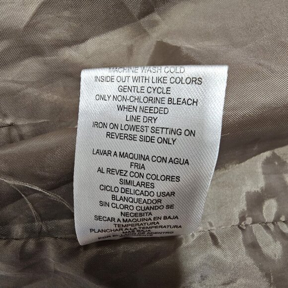 Democracy Utility Vest Asymmetrical Collar Taupe Women's Medium Drawstring READ - Picture 6 of 8